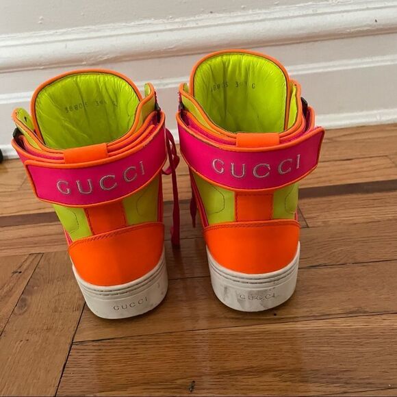 Gucci Wmns Signature High Top 'Fluo Matt' Sneakers - Picture 5 of 15